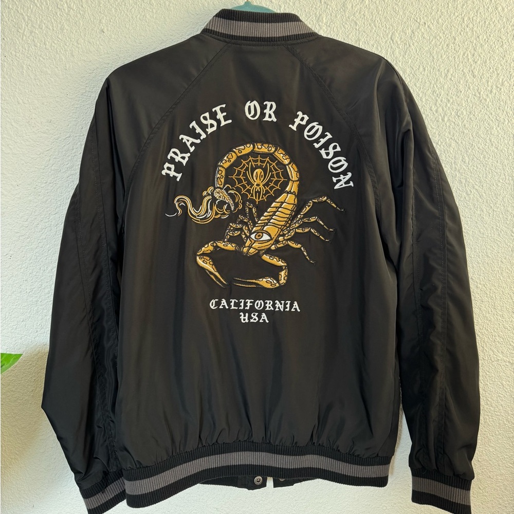 Scorpion Embroider Patch Bomber Jacket - image 1